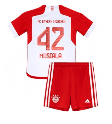 Bayern Munich Jamal Musiala #42 Replica Home Stadium Kit for Kids 2023-24 Short Sleeve (+ pants)